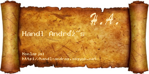 Handl András névjegykártya